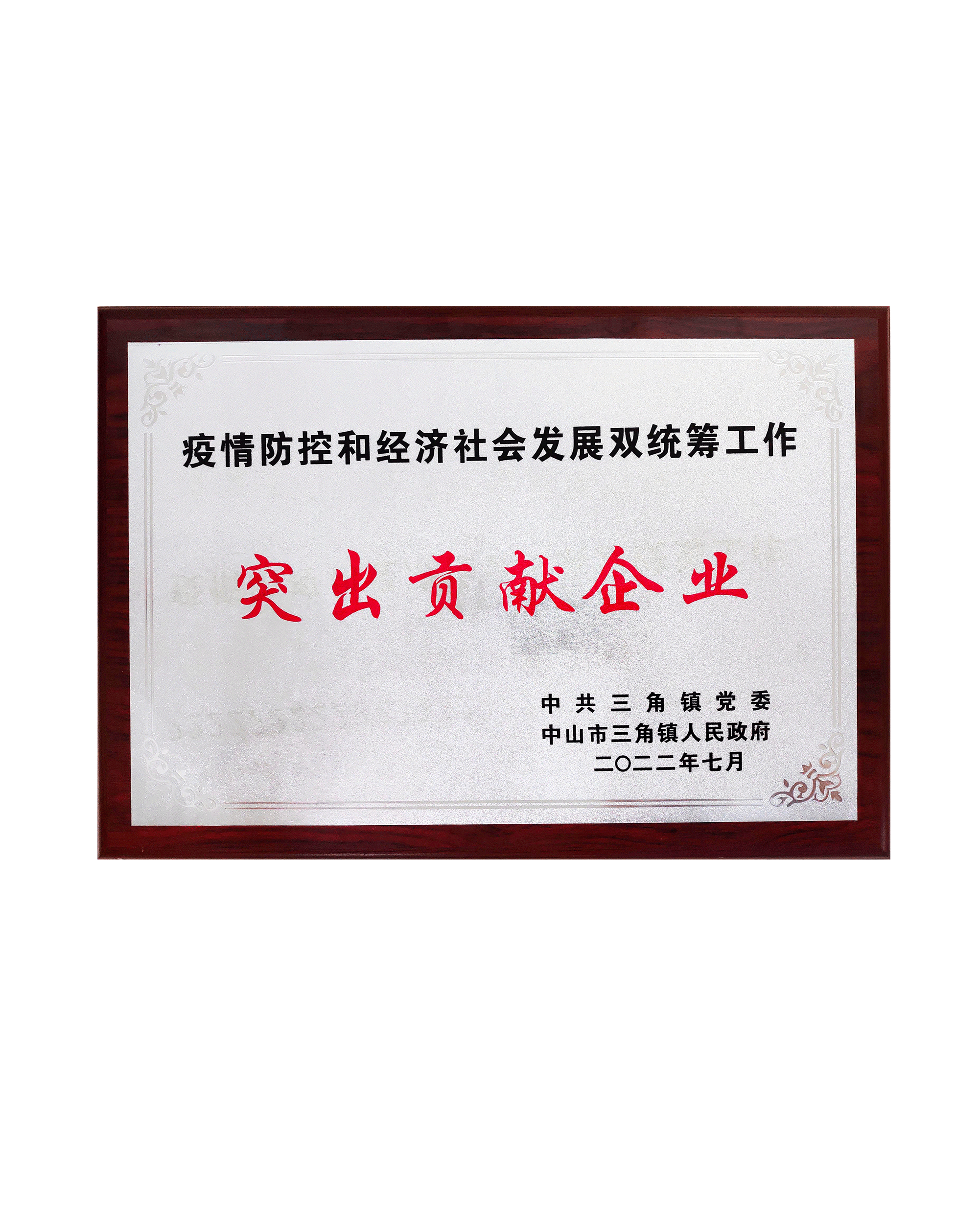雙統籌工作突出貢獻企業(yè)